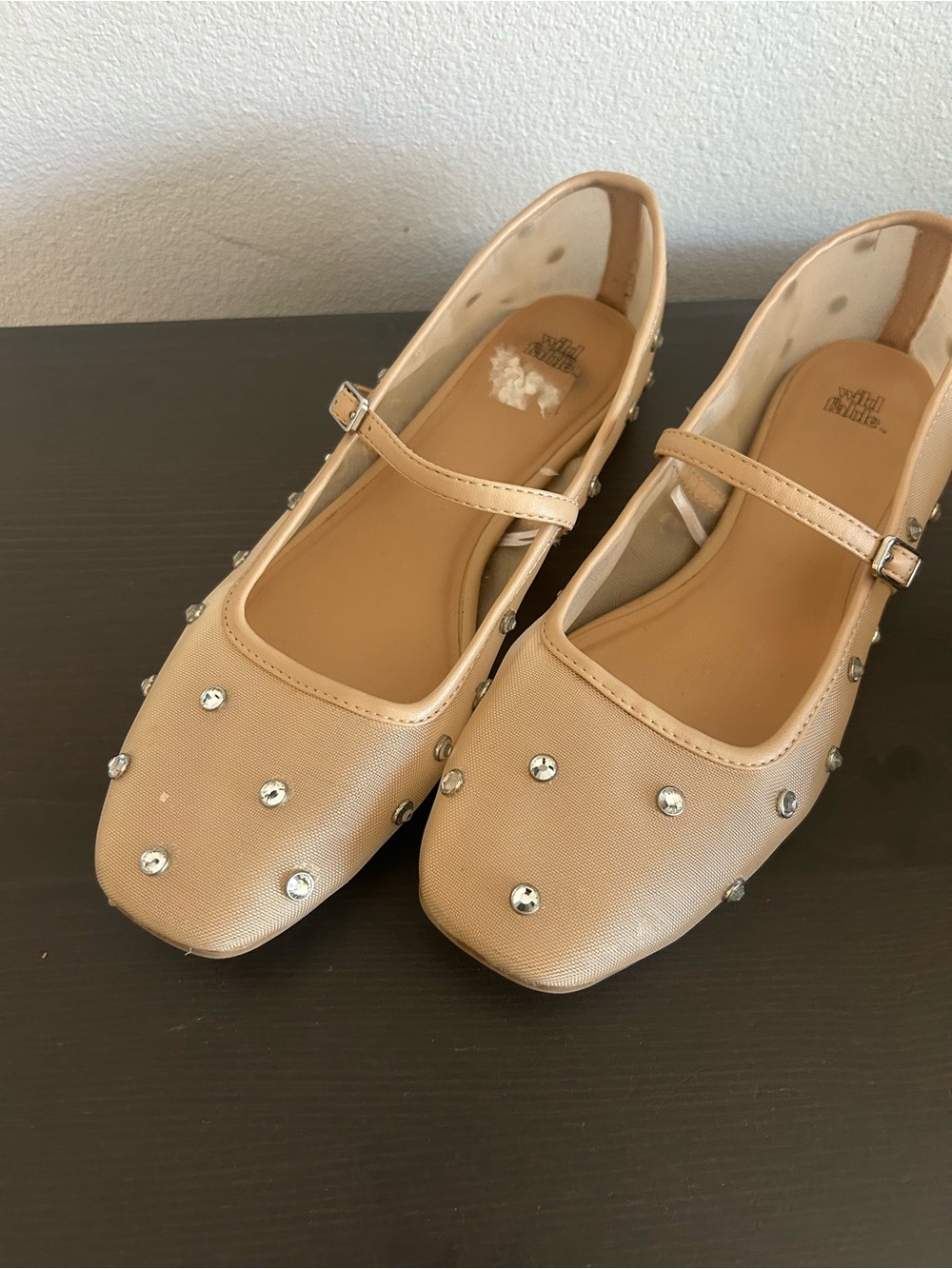 wild fable Beige Studded Mary Jane Flats